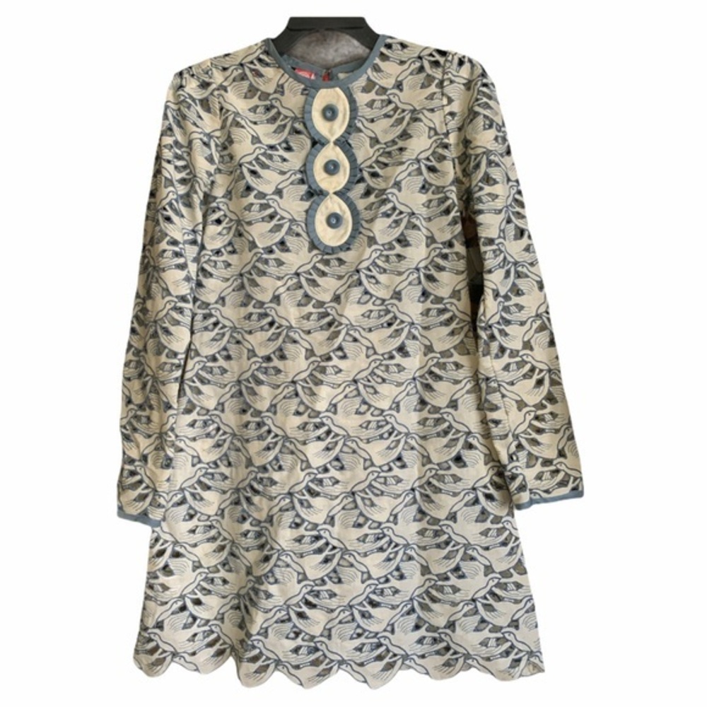 Sretsis rodarte Embroidered 60s vintage Cut Out lace Bird Dress xs babydoll 2 0
